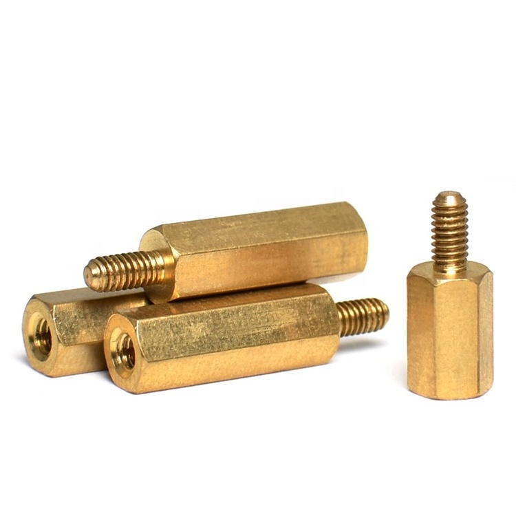 double head male female threaded metal gold electric fence standoffs nut and bolt desktop standoff spacer for PCB