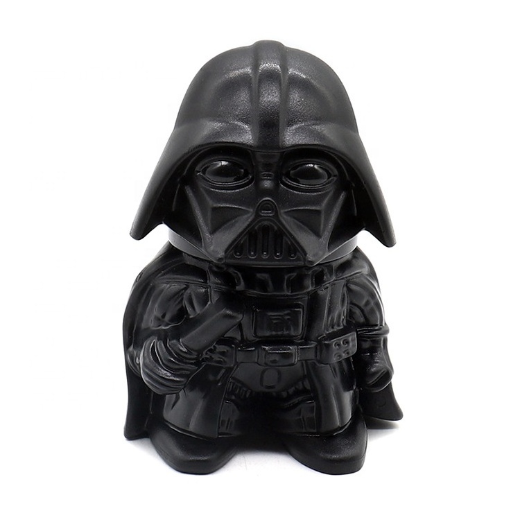 3 layers metal zinc alloy Darth Vader 62mm herb tobacco grinder for smoking alien star wars black herb vapor grinders