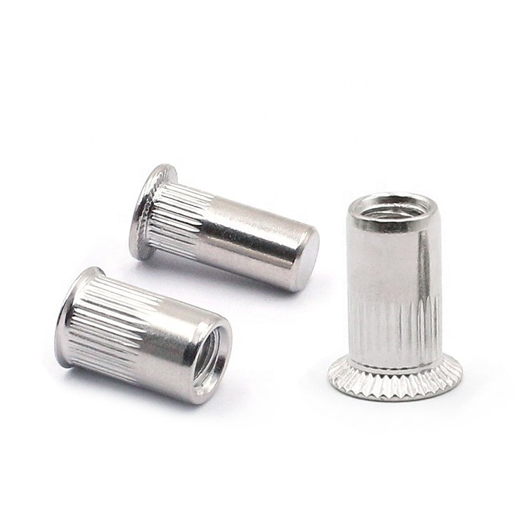 304 Stainless Steel flat head riveted nut Inches 6-32 5/16 3/8 1/4 1/2  Metric M3 M 4 M5 M6 M8 M10 M12 rivet nuts