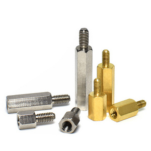 Brass stainless steel male female hex standoff pcb screw nut m/f  threaded gold hexagon spacer M2 M2.5 M3 M4 M5 M6 x 20MM+10