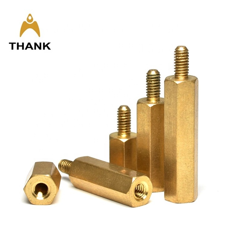 double head male female threaded metal gold electric fence standoffs nut and bolt desktop standoff spacer for PCB