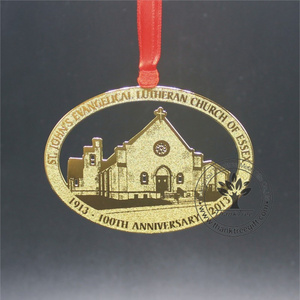 commemorate church anniversary custom brass etched ornament