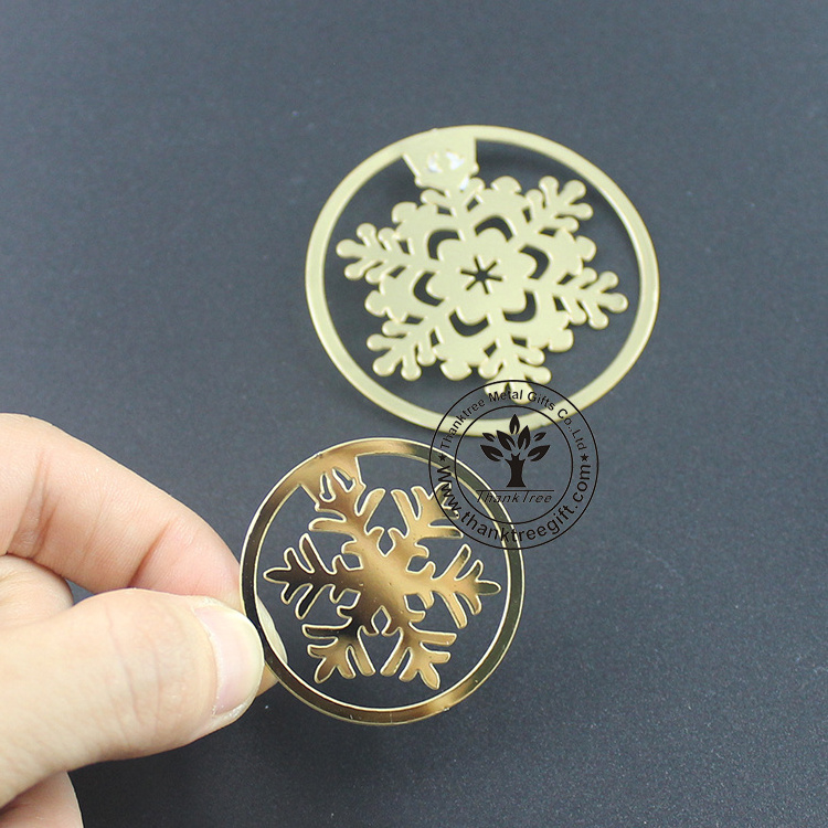 top selling custom printing brass etched flat metal Christmas ornament