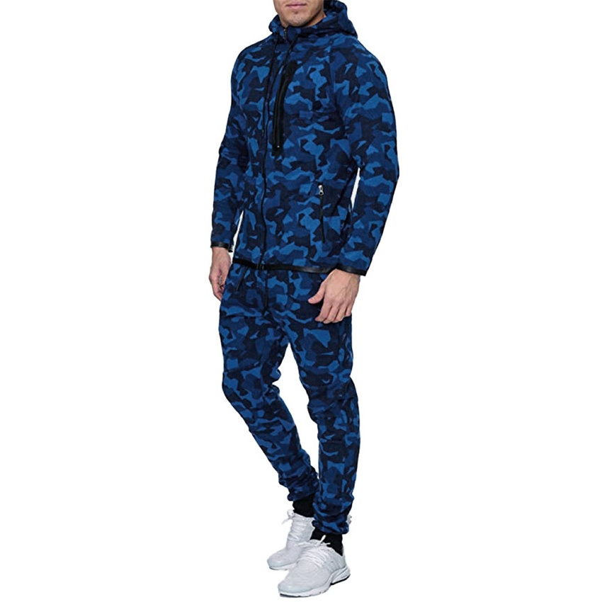 High Quality Custom Logo Quick Dry Outdoor Tracksuit Sports Polyester Tracksuits For Men Zipper Jogging Suit With Hooded