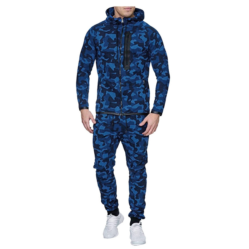 High Quality Custom Logo Quick Dry Outdoor Tracksuit Sports Polyester Tracksuits For Men Zipper Jogging Suit With Hooded