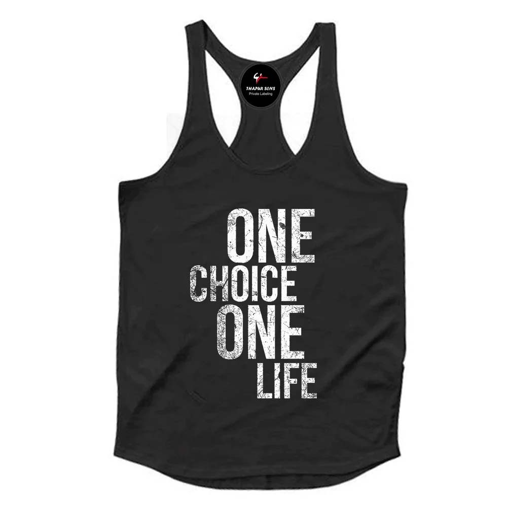 Custom Brand Cotton Gym Workout Muscle Sleeveless Sportswear Shirt Stringer Fashion Bodybuilding Fitness Vest