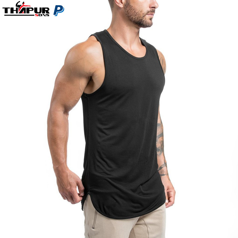 Custom Brand Cotton Gym Workout Muscle Sleeveless Sportswear Shirt Stringer Fashion Bodybuilding Fitness Vest