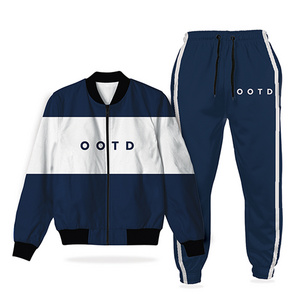 Wholesale Custom Logo Sportswear Jogging Training Wear Set Full Zip Up Tracksuits