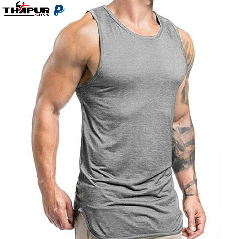 Custom Brand Cotton Gym Workout Muscle Sleeveless Sportswear Shirt Stringer Fashion Bodybuilding Fitness Vest