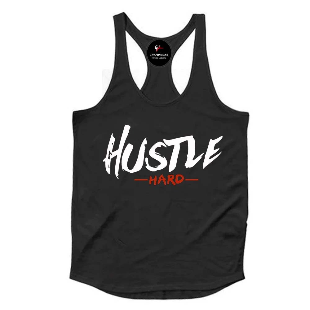 Custom Brand Cotton Gym Workout Muscle Sleeveless Sportswear Shirt Stringer Fashion Bodybuilding Fitness Vest