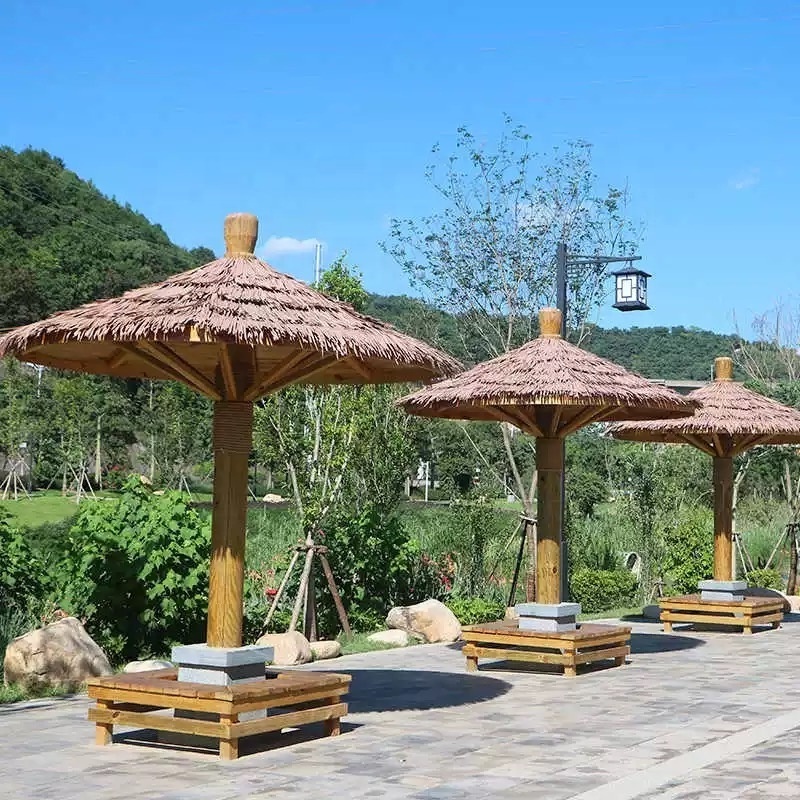 garden fiber reed umbrella gazebo roof material