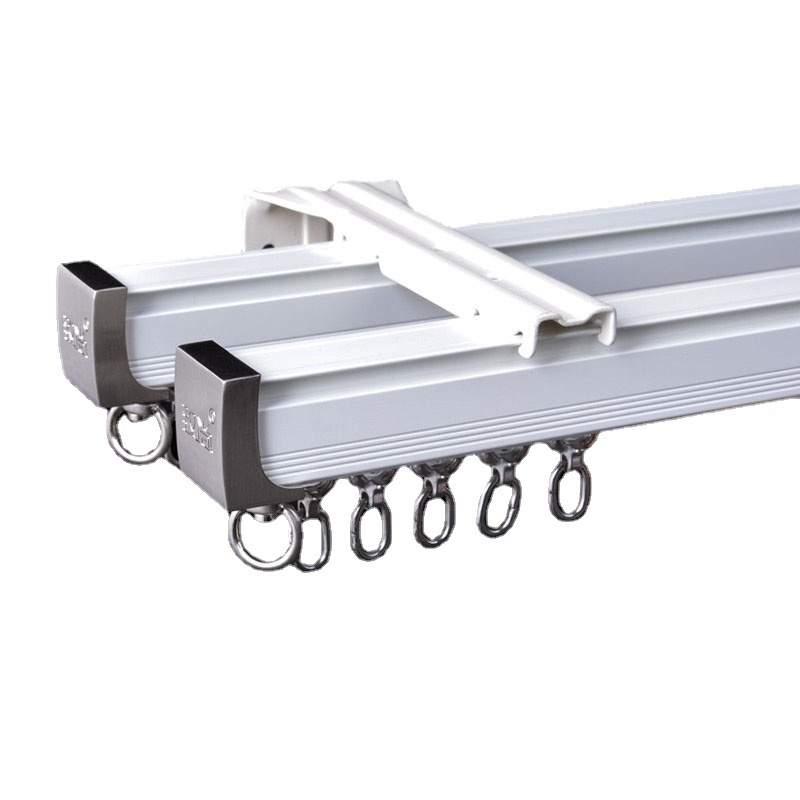 Aluminum Alloy  Curtain Track Rod Ceiling Side Installation Single Durable Triple  Accessories Customize Size