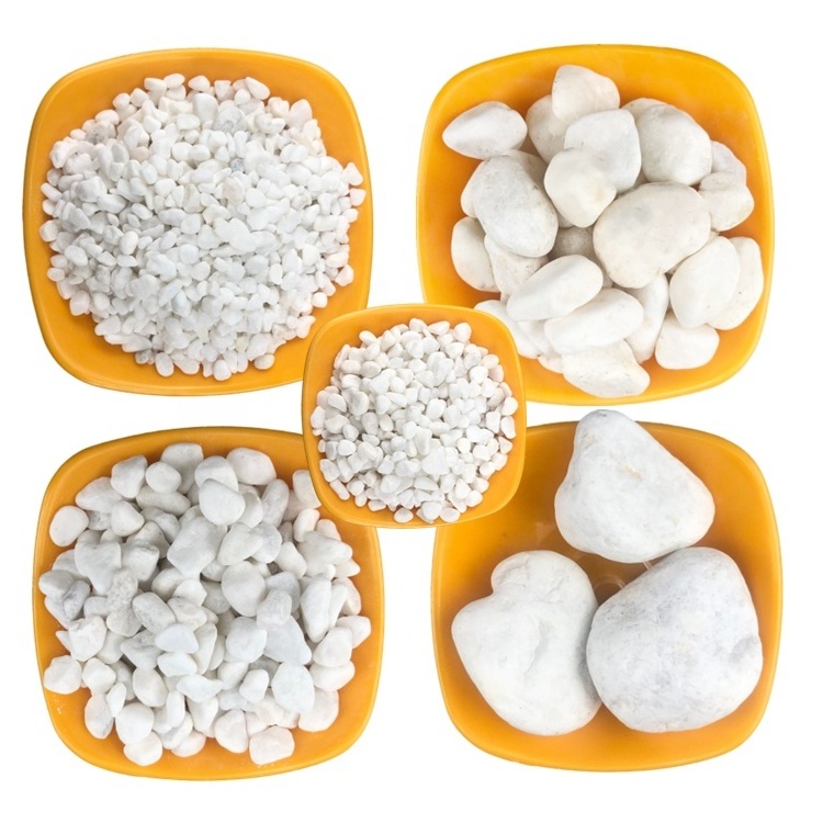 Natural decoration white cobblestone garden small white stone aquarium decorated pebbles