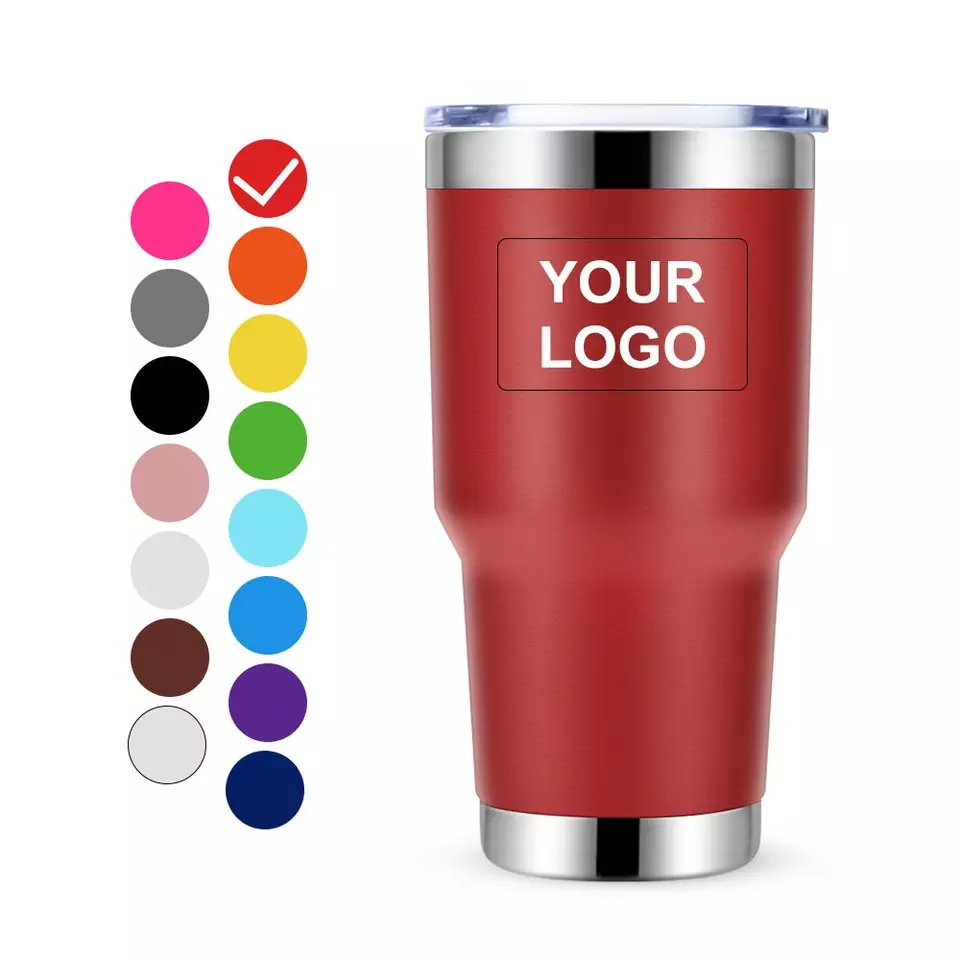 Popular 30oz Stainless Steel Tumbler with Metal Straw Custom Color and Logo Cups 30OZ coated Vacuum Tumbler