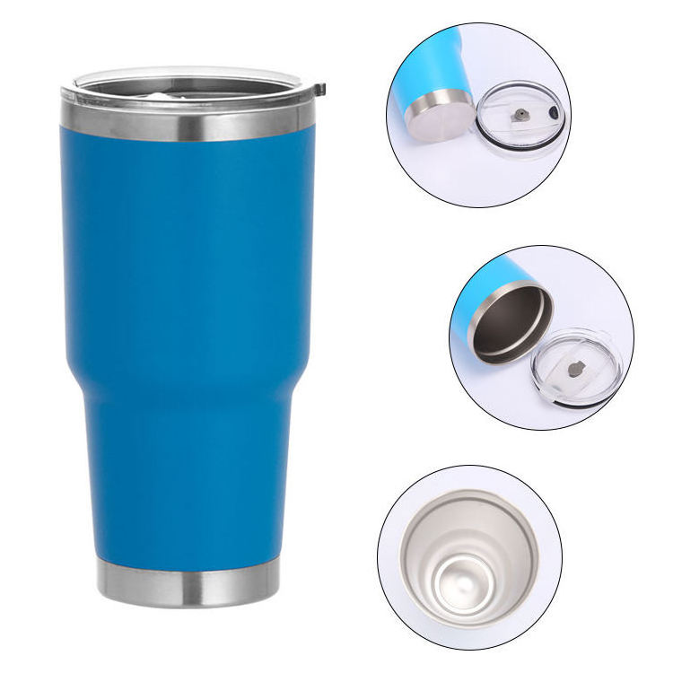 Popular 30oz Stainless Steel Tumbler with Metal Straw Custom Color and Logo Cups 30OZ coated Vacuum Tumbler