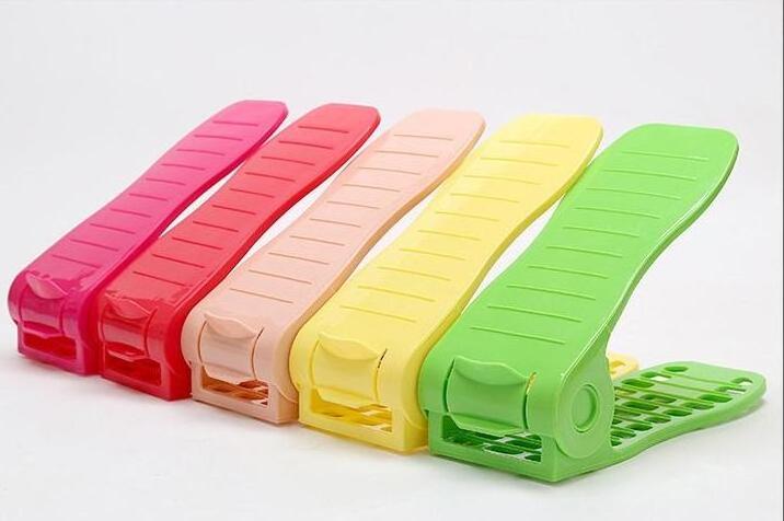 Adjustable Space Saver Shoe Slots,Plastic Storage Double Shoes Rack