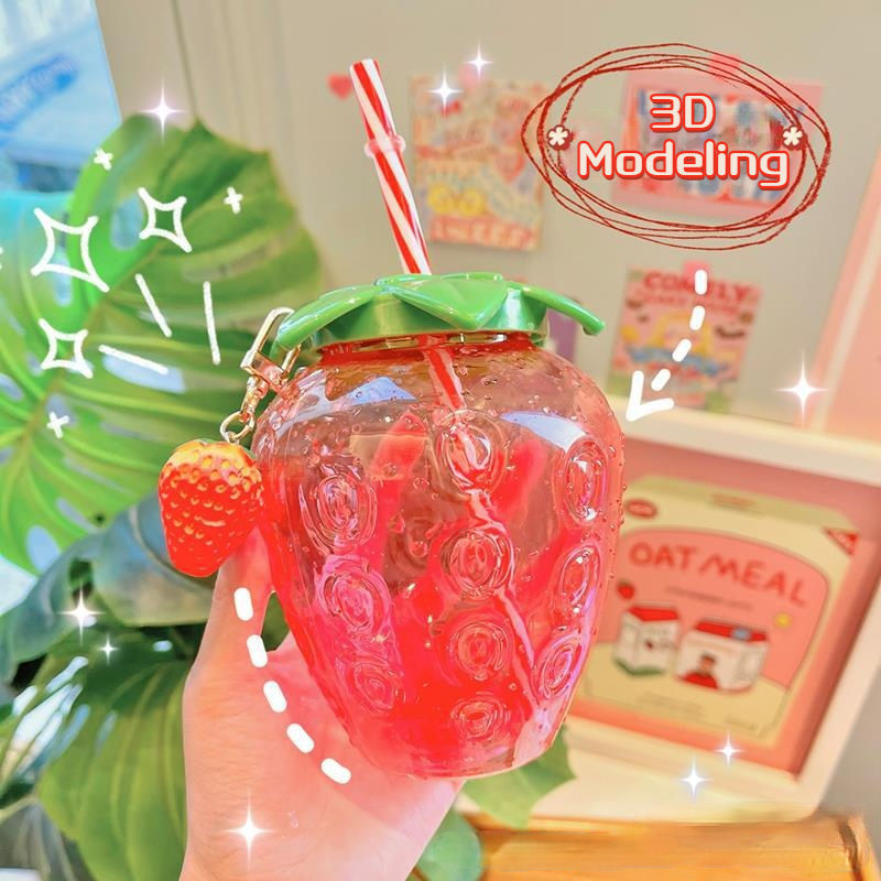 16OZ Summer Children Water Bottles 400ml Novelty Yard Cups Plastic Party Supplies Led Flashing Straw Cup