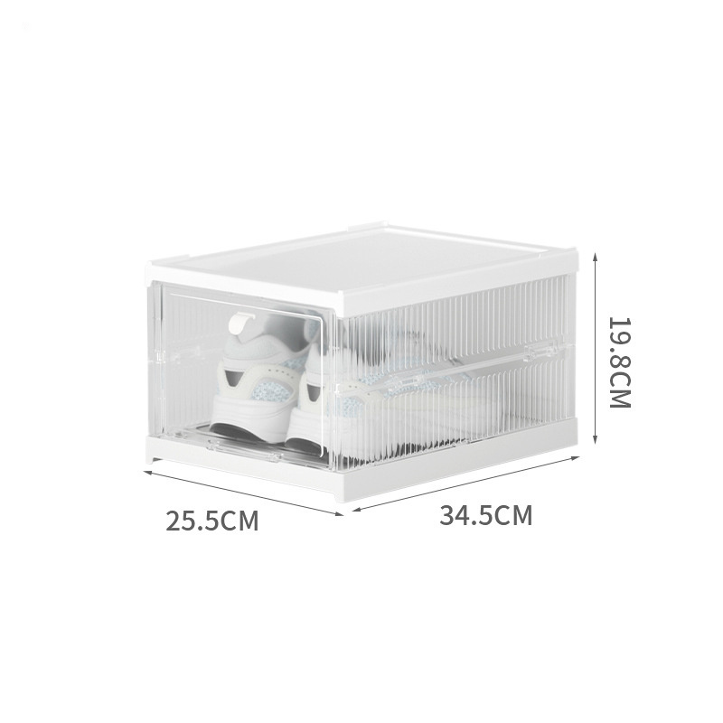 Wholesale Magnetic Plastic Shoe Boxes Drop Front Shoe Storage Box Free Installation Shoe Box Stackable