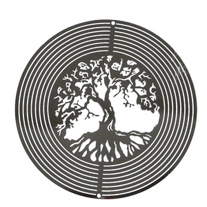 Wholesale 3D Outdoor Life Tree Sun Hanging Sculpture Kinetic Garden Wind Spinner Metal Wind Chimes Spinners Yard Home Decor