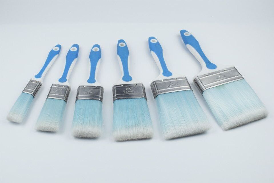 Tapered filaments paint brush rubber handle with competitive price manufacturer