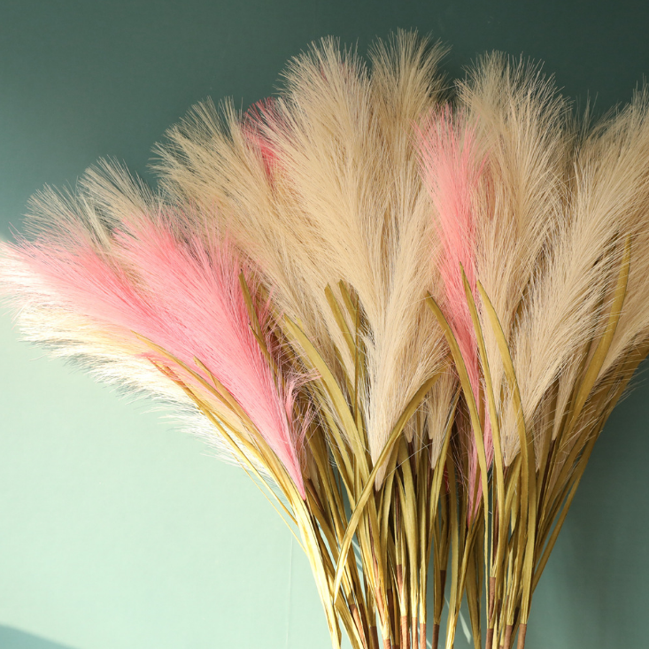 Wholesale Shop Home Hotel Decorative bulrush Flowers Reed Bulrush Faux Pampas Grass Artificial Pampas Grass