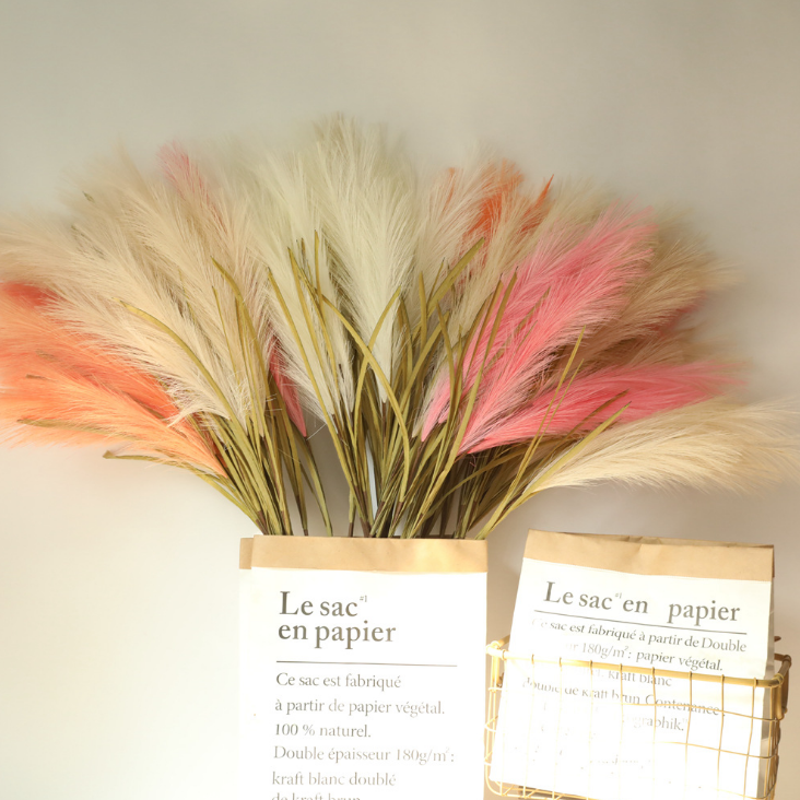 Wholesale Shop Home Hotel Decorative bulrush Flowers Reed Bulrush Faux Pampas Grass Artificial Pampas Grass