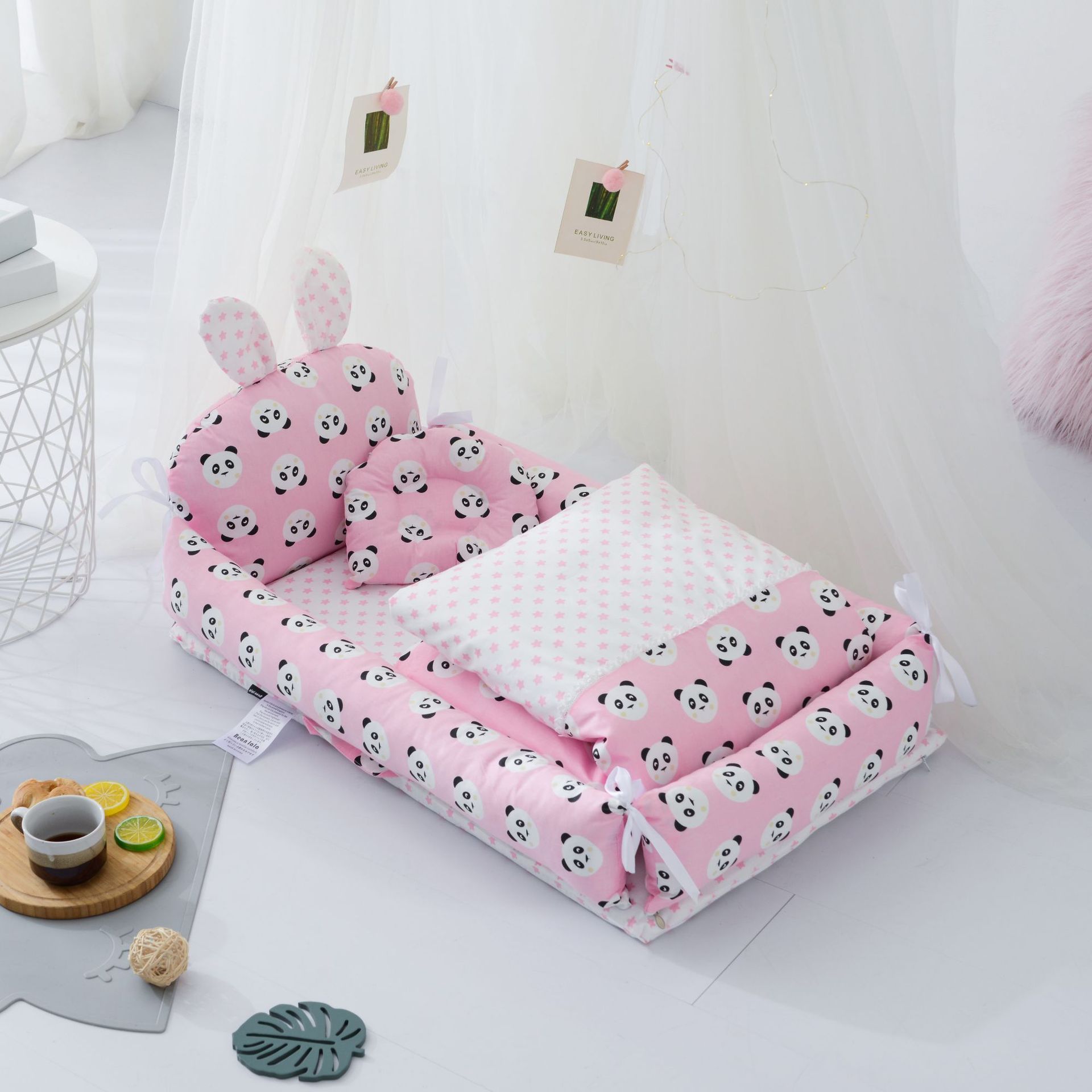 Foldable crib full set hanging on musical mobile bedding sets baby crib baby nest knot crib for girls baby boy