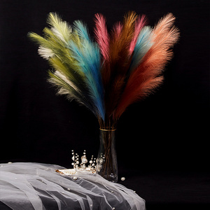 Wholesale Decoration flower Large Colorful Artificial Pampas Grass