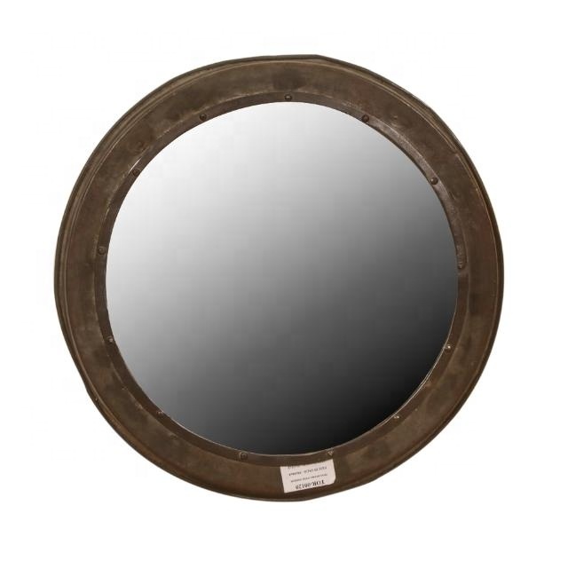 Best Collection Round Shaped Mirror Living Room Home Decorative bathroom vanity mirror super clear make up Iron Mirror Frame