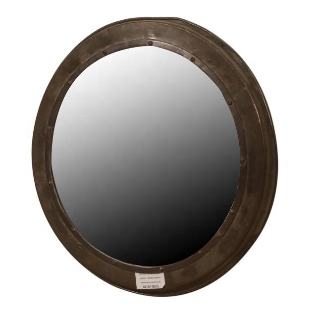 Best Collection Round Shaped Mirror Living Room Home Decorative bathroom vanity mirror super clear make up Iron Mirror Frame