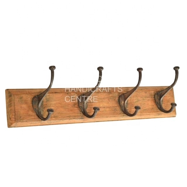 Wooden Hanger Iron Wall Hooks Cloth Hook for Hanging Cloths Home Decor Wall Decor Modern Design Hook Factory Made