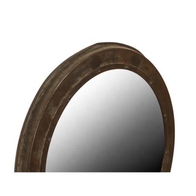 Best Collection Round Shaped Mirror Living Room Home Decorative bathroom vanity mirror super clear make up Iron Mirror Frame