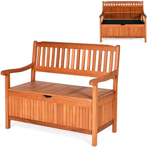 Wooden Outdoor Storage Bench Large Deck Box, Entryway Storage Bench for Patio Garden Balcony Yard