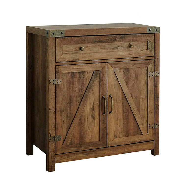 Modern Farmhouse Buffet Entryway Bar Dining Kitchen Storage Cabinet with 2 Barn Door Accent