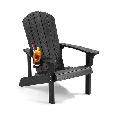 Weather Resistant Outdoor Fire Pit Chair Patio Chair Composite Adirondack Chairs with Cup Holder  for Lawn, Campfire