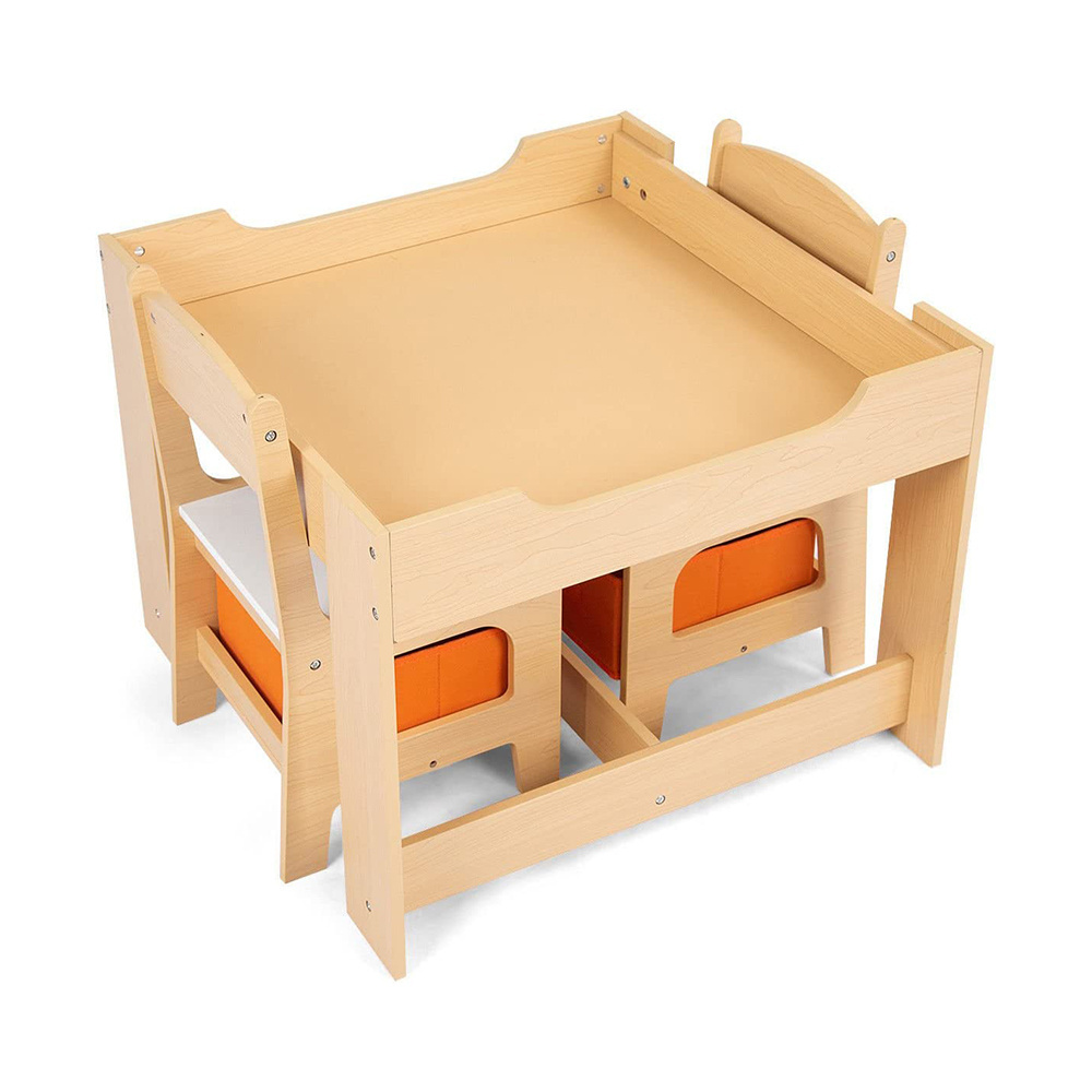 3 in 1 Kids Table and Chair Set Wooden Activity Toddler Table and Chair Set for Toddlers Arts, Drawing, Reading, Playroom