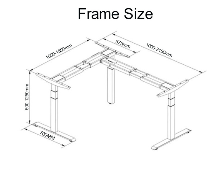 Custom/Wholesale 3-legged Wood Table Top L Tape Automatic Standing Desk Base Electric Height Adjustable Office Desk