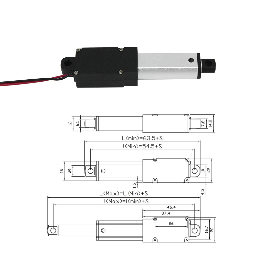 Liner Actuator 50mm 5v 12v 30mm 100mm Stroke 60N Waterproof High Speed Linear Actuator Mini Resonance Precision Linear Actuator