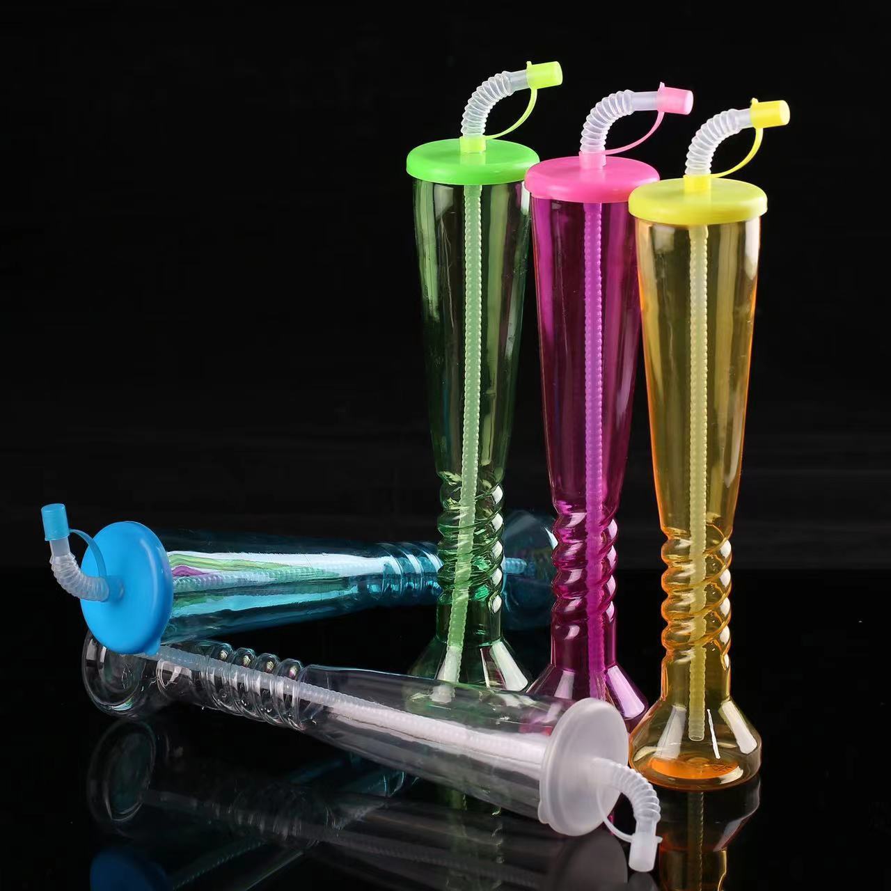 Beer Ice Novelty Beer Long Neck Bottle Glasses Plastic Slush Yard Cup Modern Cups & Saucers Plastic Yard Glass with Strap 900ml