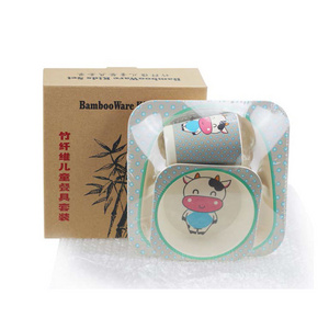 Chinese Eco-Friendly Cartoon Recyclable Bamboo Fiber Tableware set