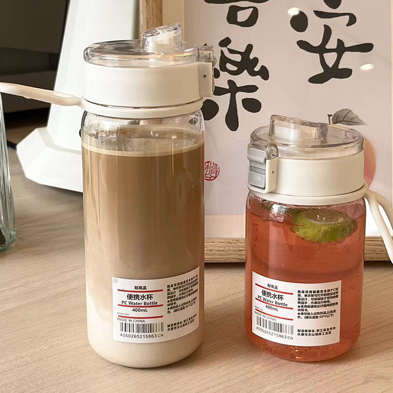 Clear Plastic Bottle Wirh Tea Infuser And Rope Portable Direct Drinking Bottle Outdoor For Travel Juice Baboo Tea Bottle