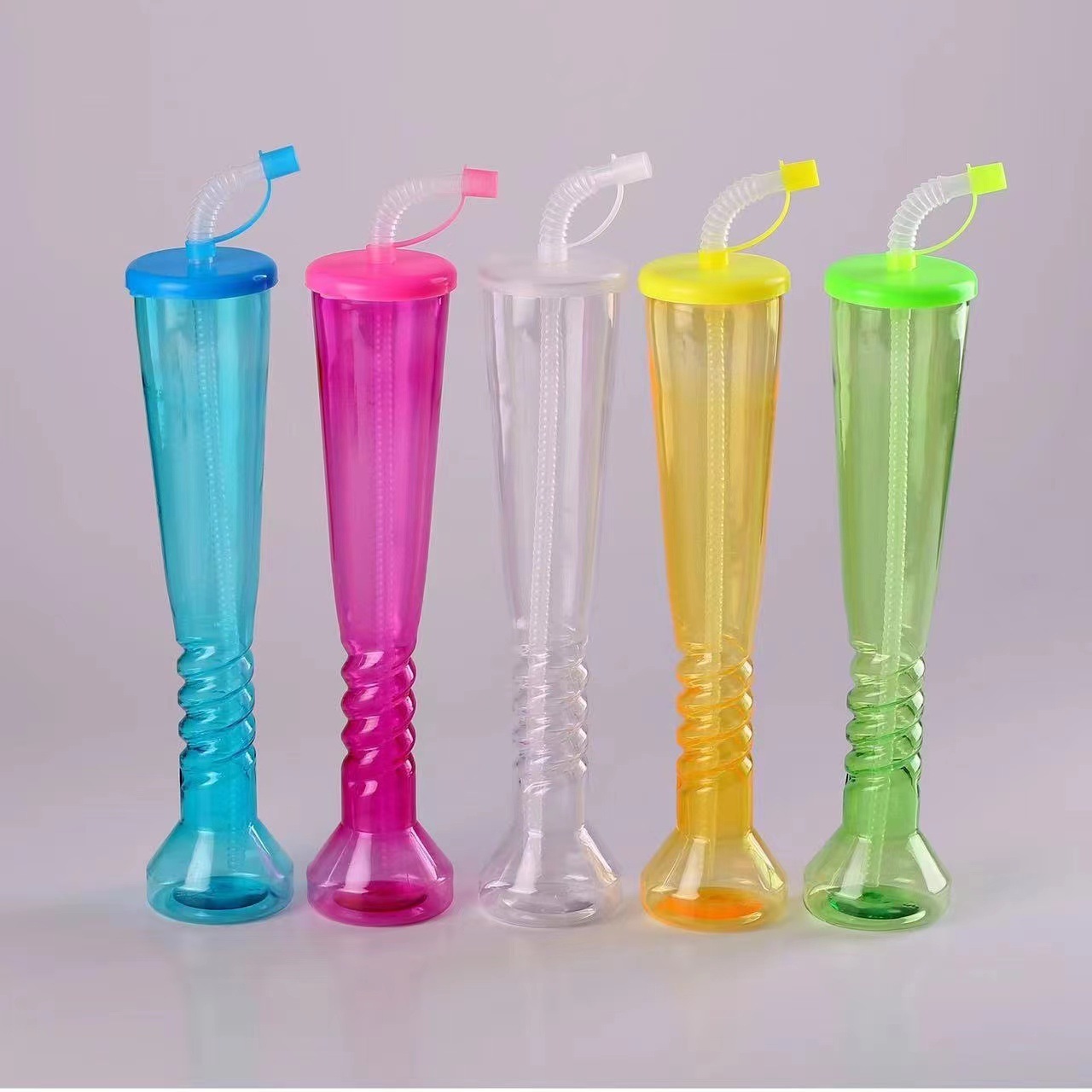 Beer Ice Novelty Beer Long Neck Bottle Glasses Plastic Slush Yard Cup Modern Cups & Saucers Plastic Yard Glass with Strap 900ml