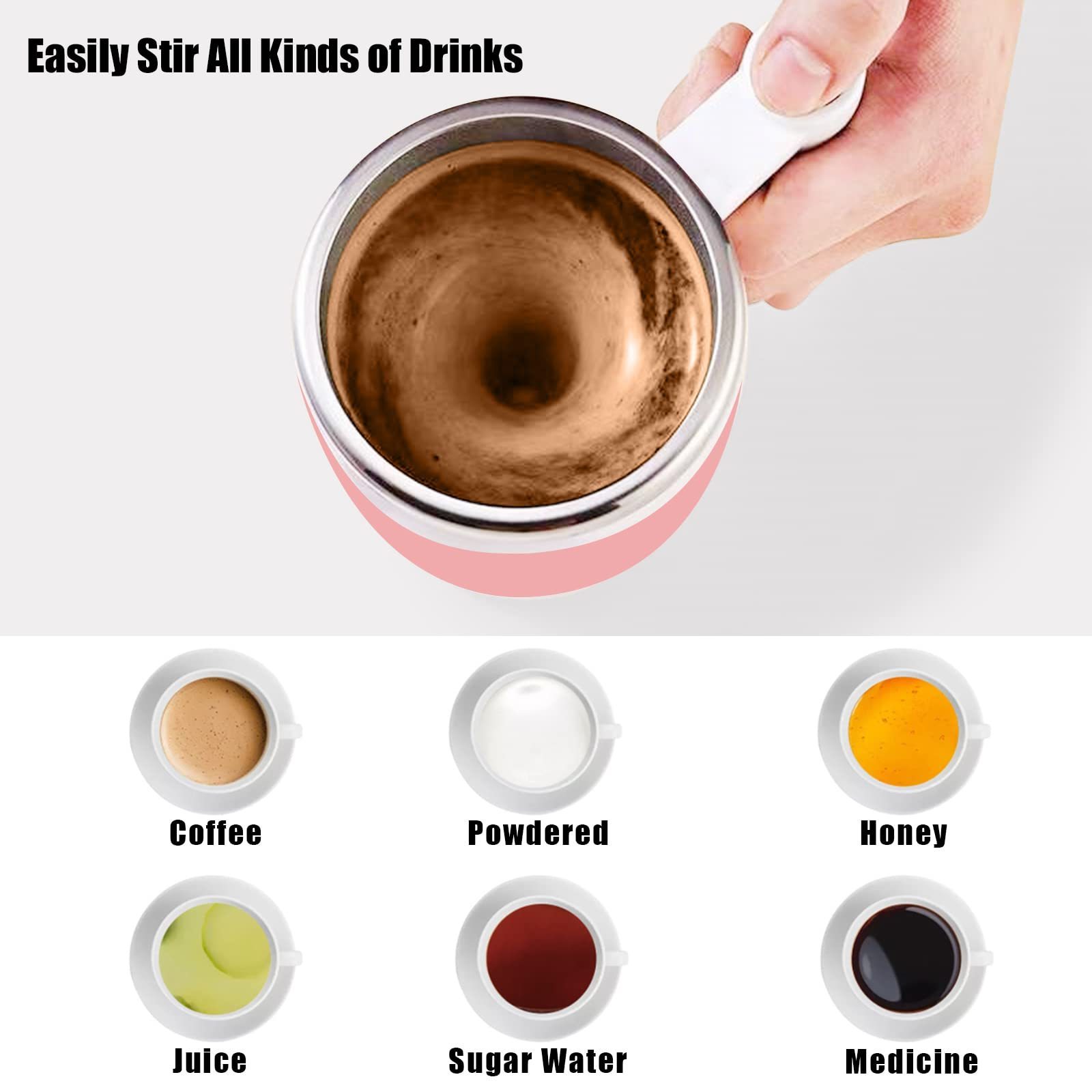 Self Stirring Mug Tea Electric Auto Mixing Cup Magnetic Sublimation Stainless Steel Coffee Cup For Office