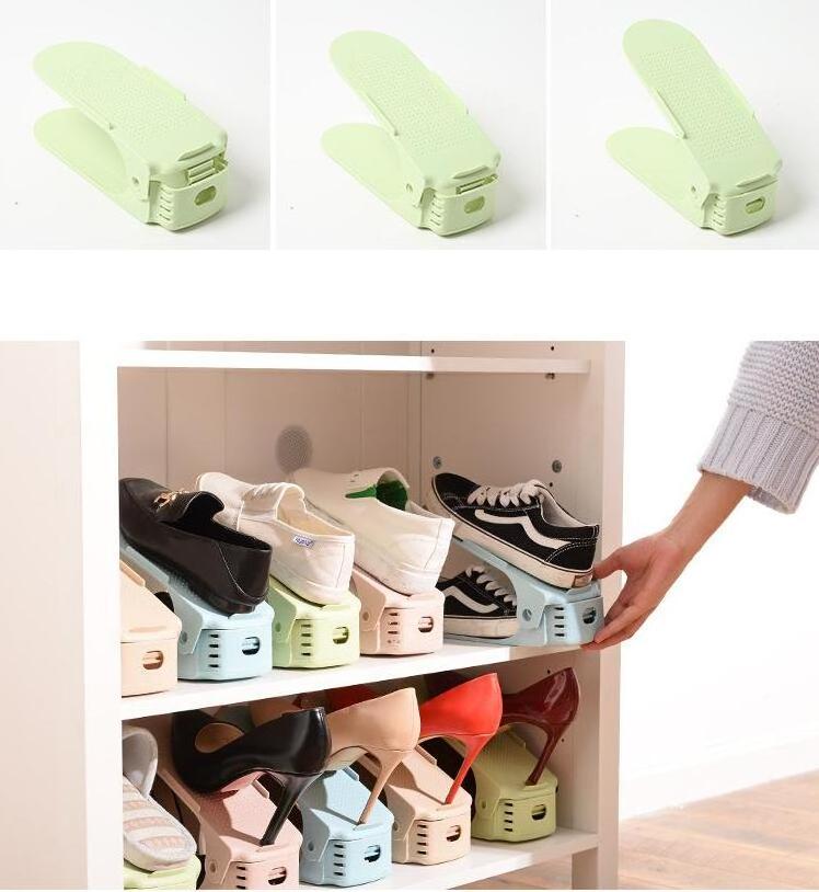 Multifunction Adjustable Double Plastic Shoe Racks Shoe Storage Rack