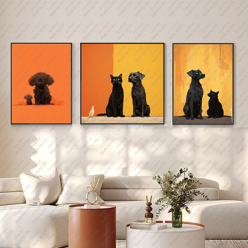 High Quality Prints Modern Wall Art Canvas For Living Room Lovely Dog Pictures Decor Qute Animal Forest Painting