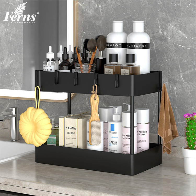 Kitchen Multifunctional Storage Kitchen Pull Out Drawer Organizer Under Sink Storage Rack 2 Tier Sliding Spice Shelf