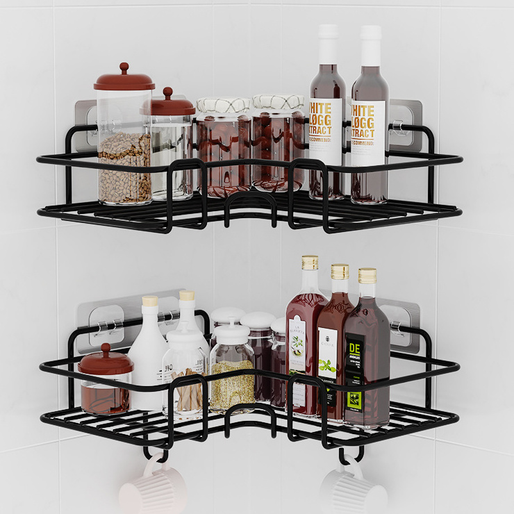 Rust Proof Stainless Steel No Drilling Wall Mount Corner Shower Caddy Storage Rack Wall Bathroom Shelves