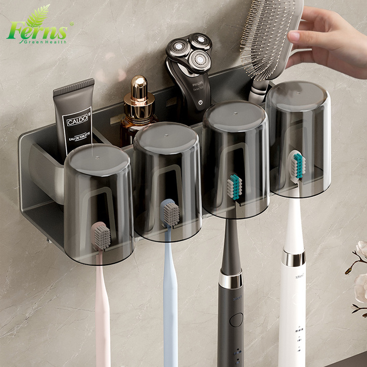 Ferns High Quality 304 Rust-proof Stainless Steel Toothpaste Wall Holder for Bathroom