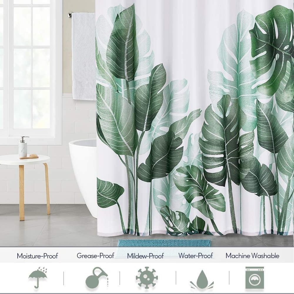 Printed Polyester Fabric Hotel Home Bath Curtain Odorless Waterproof Mildewproof Shower Curtains for Bathroom