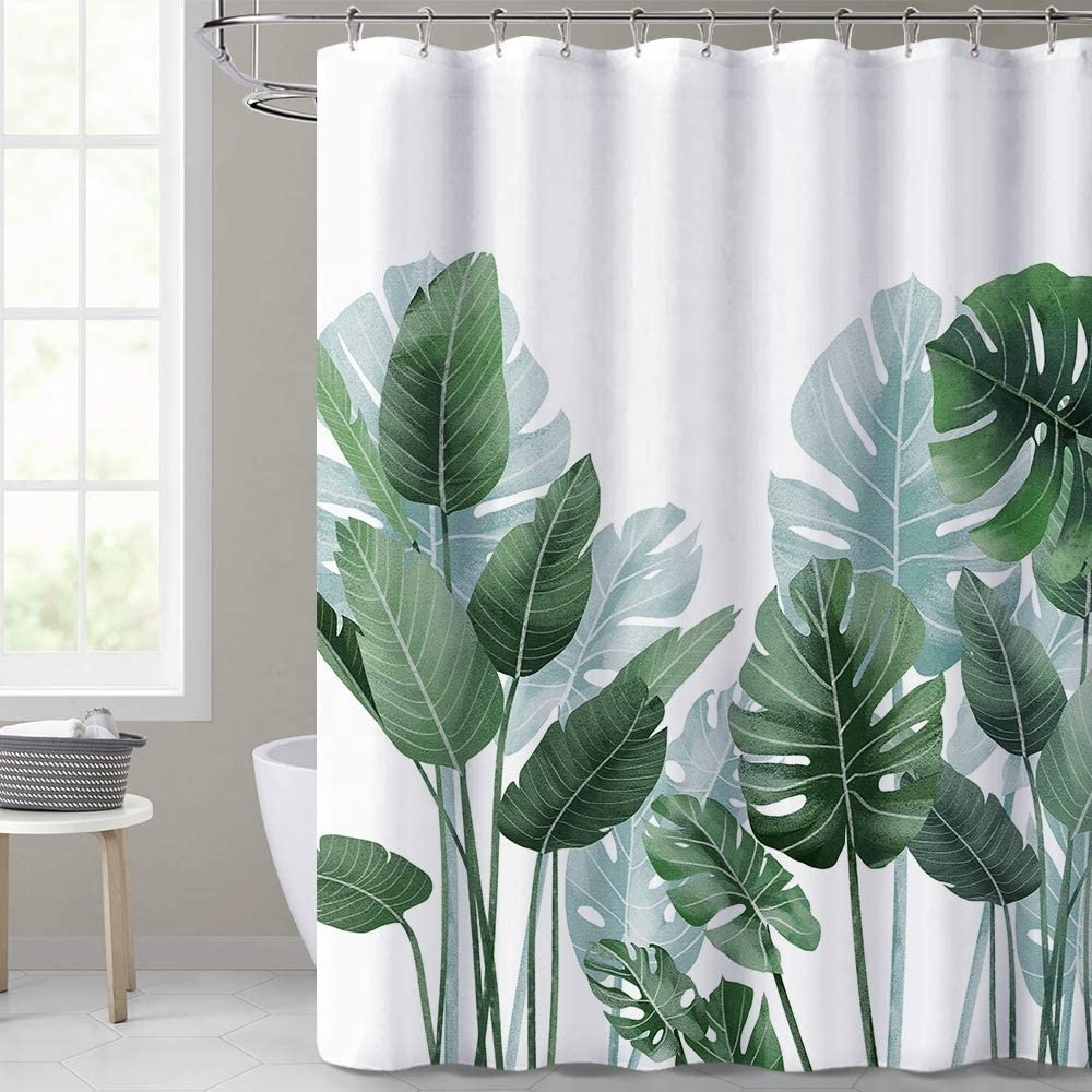 Printed Polyester Fabric Hotel Home Bath Curtain Odorless Waterproof Mildewproof Shower Curtains for Bathroom